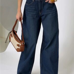 Princess Polly Dark Blue Baggy Jeans
